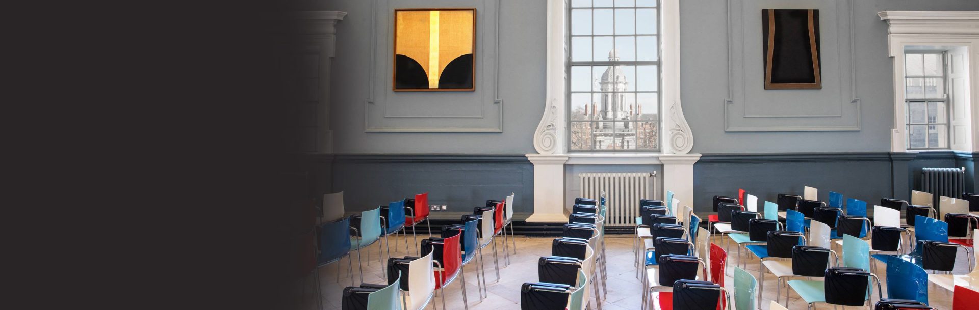colourful chairs in regent house meeting space trinity