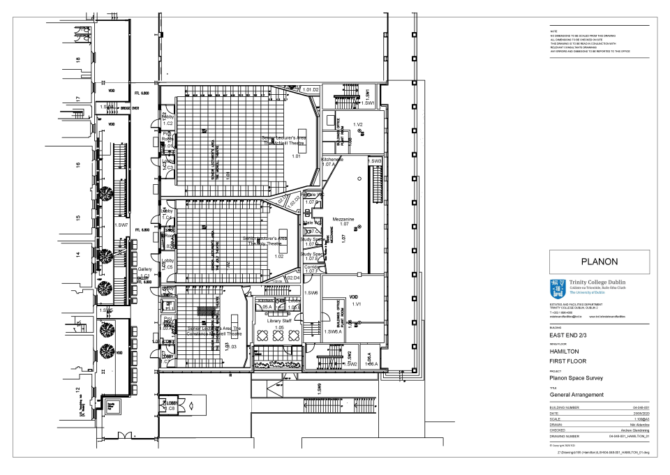 Floor Plan of Hamilton Building First Floor