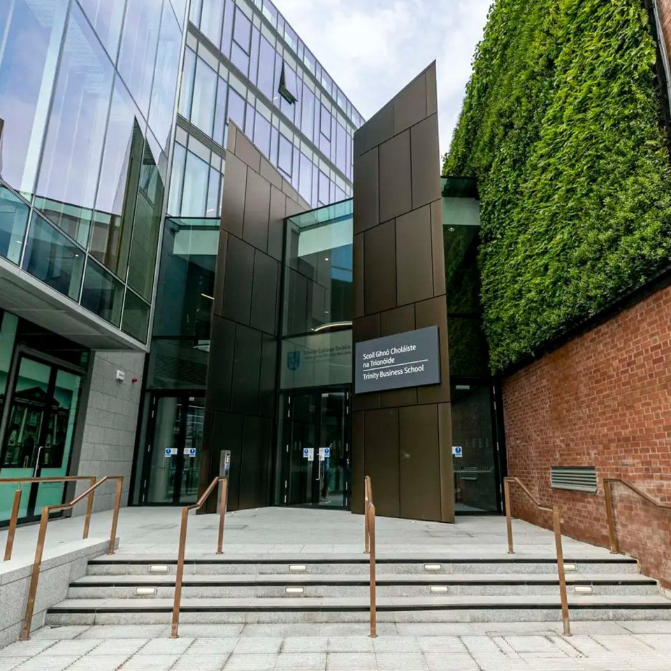 trinity business school steps and facade