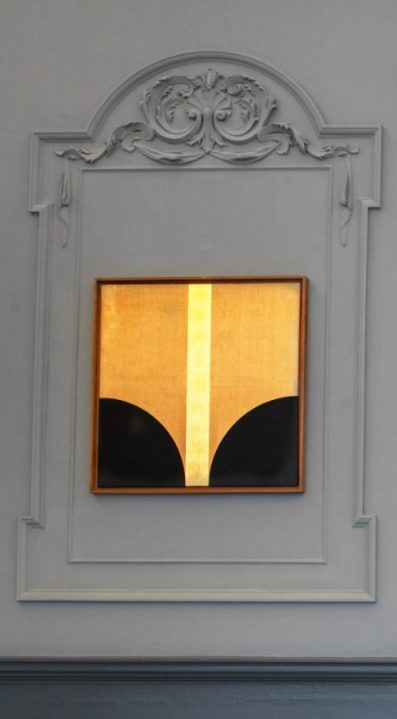 close up of picture on wall