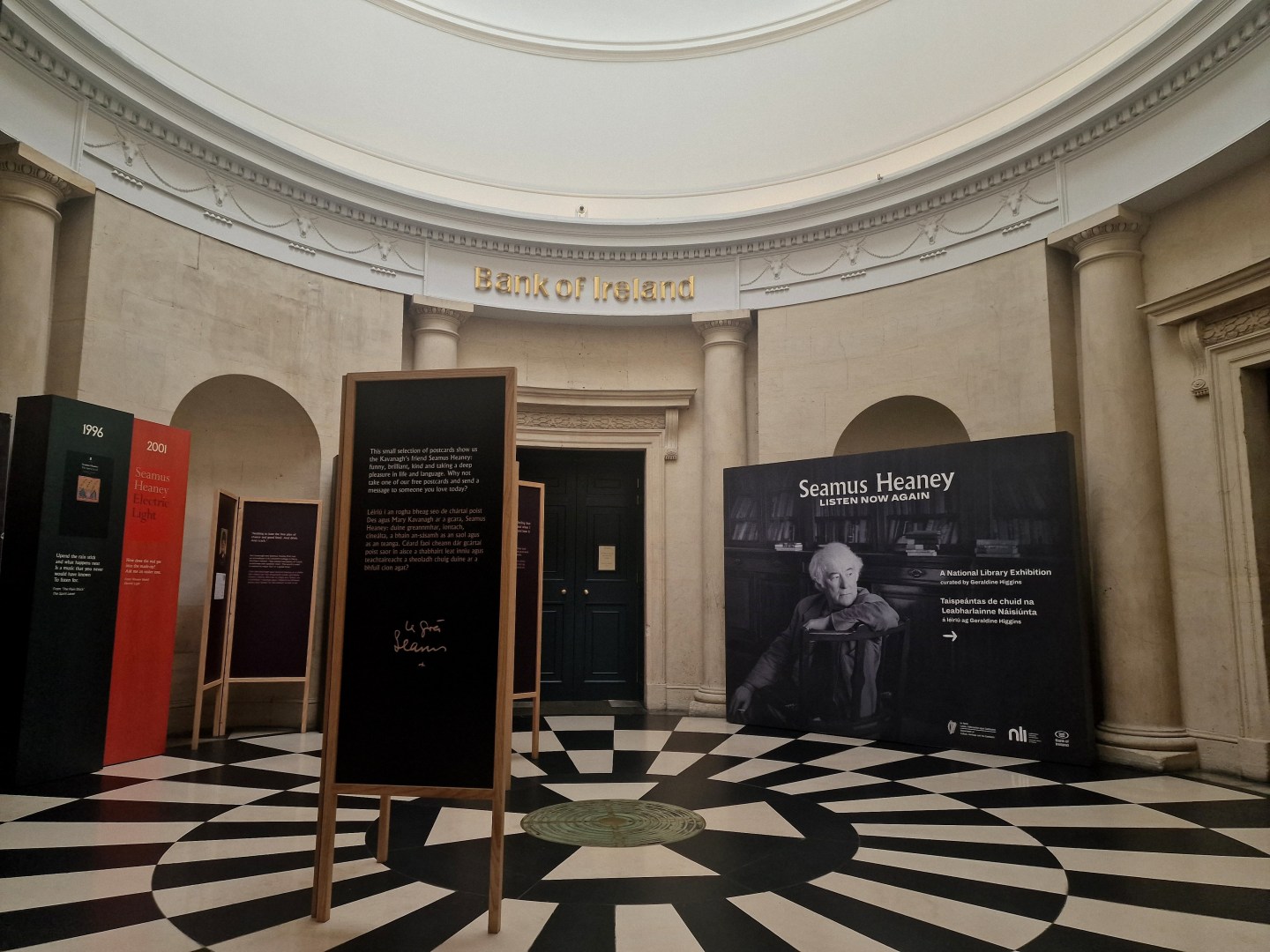 A Seamus Heaney display in the Bank of Ireland