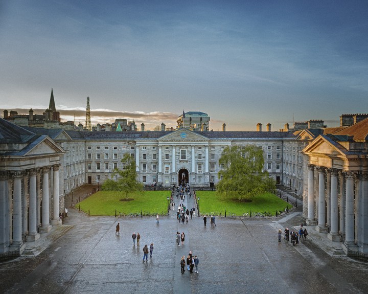 Aerial view of Front Square on Trinity campus