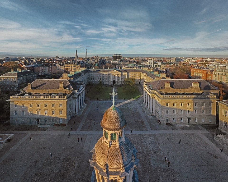 Aerial view of Trinity College Dublin