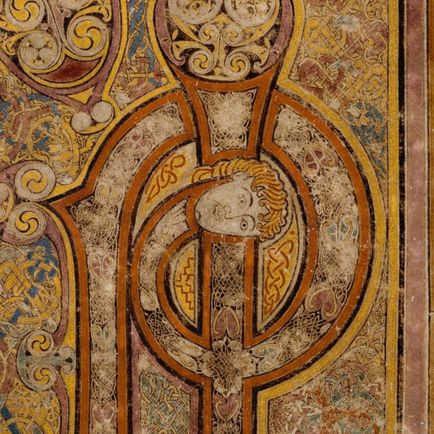 Image of Christ's head in The Book of Kells