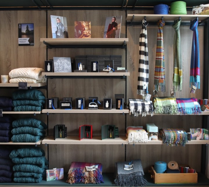 Products on a shelf in Trinity Gift Store