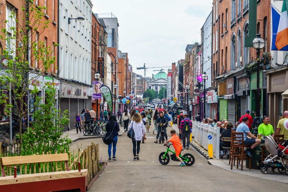 A busy Capel Street in Dublin City Centre